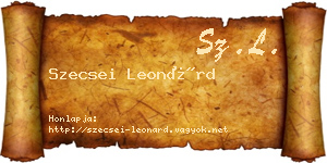 Szecsei Leonárd névjegykártya